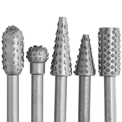 5-Piece Wood Rasp Set, 6.3 mm Shank, Sanding Points for Woodworking