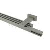 INTERDECO Square Double-Run Curtain Rod, 20 x 20 mm, Satin Silver, 120 cm view 1