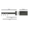 INTERDECO Square Double-Run Curtain Rod, 20 x 20 mm, Satin Silver, 120 cm view 2