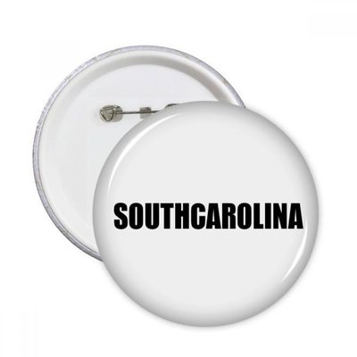 South Carolina America Name Round Pins, Badge Buttons, Clothing Decoration, 5-Pack, Gift, Size S, Multicolor