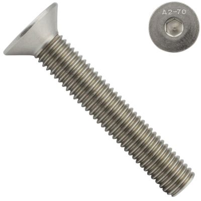 Countersunk Hex Socket Screws M4x20, 25-Pack, DIN 7991 / ISO 10642, A2 Stainless Steel