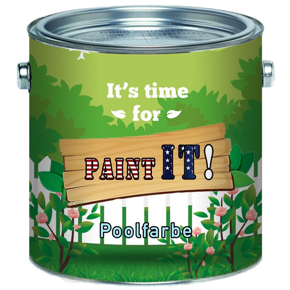 PAINT IT! 2-Component Pool Paint for Fiberglass, Plastic and Polyester Pools, Blue, 5 L