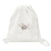 DIYthinker Geometric Origami Abstract Crane Pattern Canvas Backpack view 1