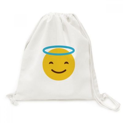 DIYthinker Smile from Below Yellow Cute Online Chat Canvas Backpack Travel Shopping Bag