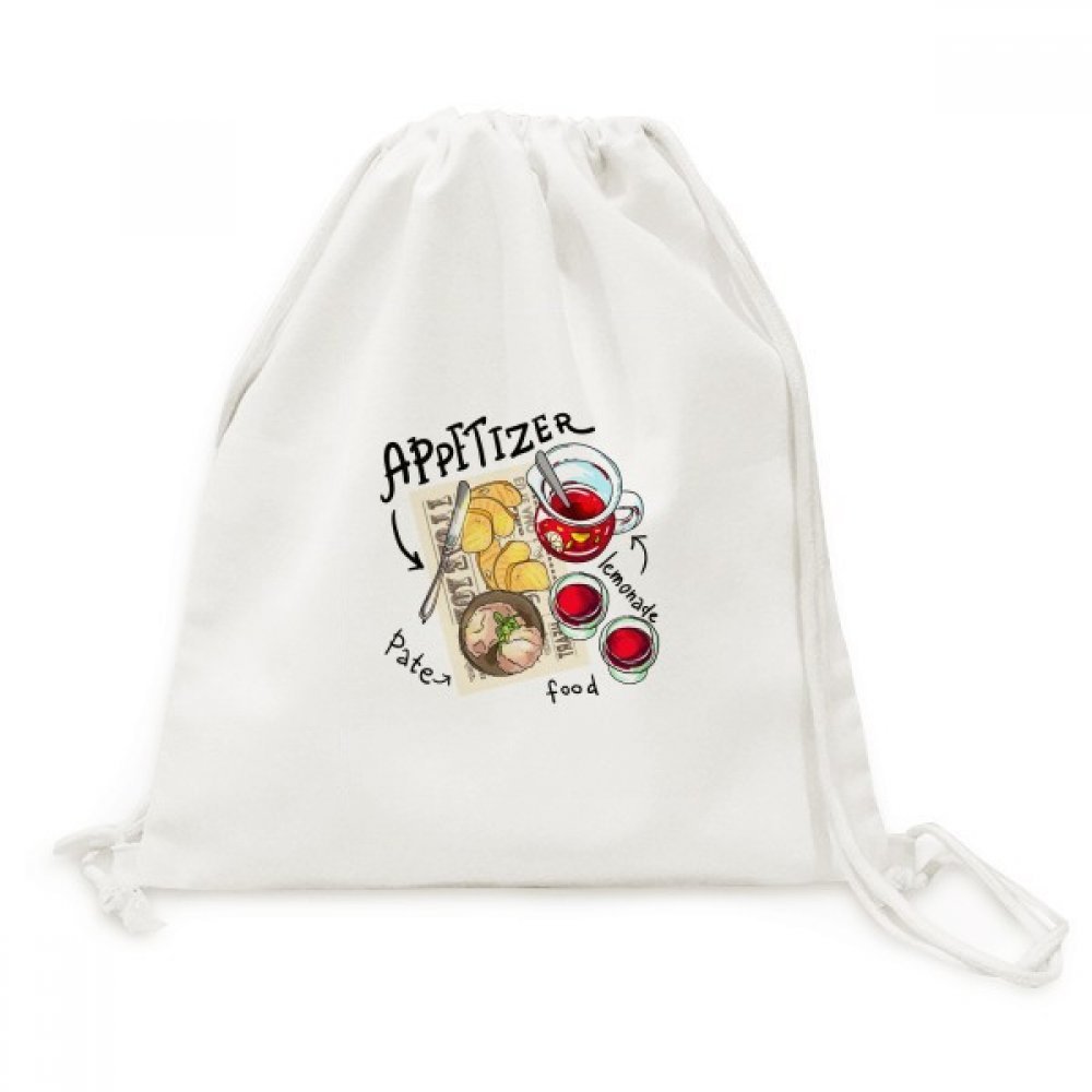 DIYthinker Appetizer Lemonade Steak France Canvas Backpack Travel Shopping Bags