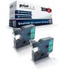 2x Print-Klex Label Tapes Compatible with Dymo D1 45019, 12 mm x 7 m, Black on Green view 1