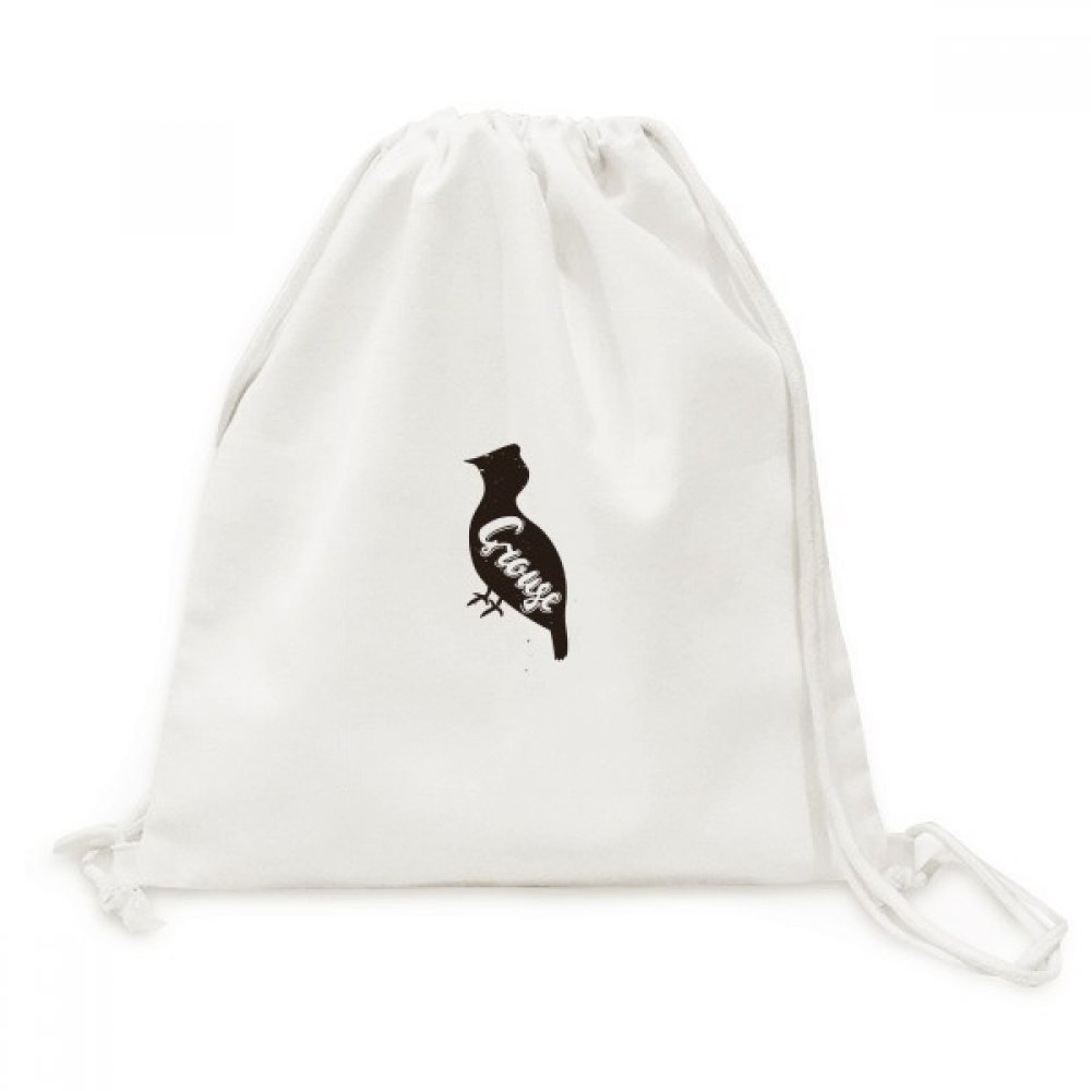 DIYthinker Grouse Black-and-White Animal Canvas Backpack Travel Shopping Bag