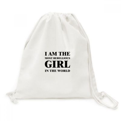DIYthinker I Am the Rebellious Girl Canvas Backpack Shopping Bag