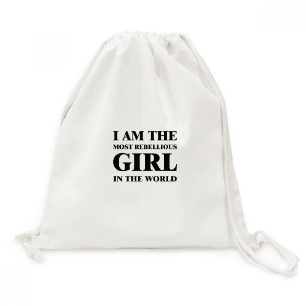 DIYthinker I Am the Rebellious Girl Canvas Backpack Shopping Bag