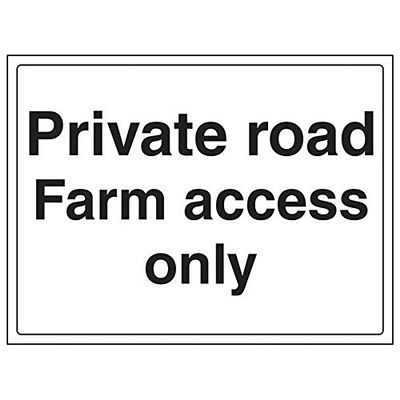 VSafety 76035BF-R "Private Road Farm Access Only" Sign, Landscape, 400 x 300 mm (3-Pack)
