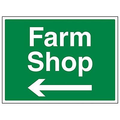 VSafety 76021BF-R “Farm Shop/Left Arrow” Sign, Landscape, 400 x 300 mm, 3-Pack