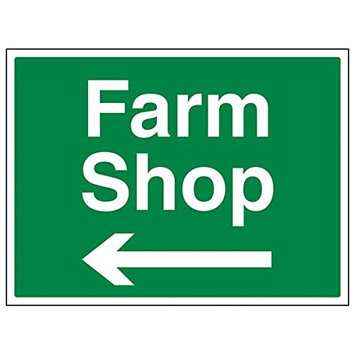 VSafety 76021BF-R “Farm Shop/Left Arrow” Sign, Landscape, 400 x 300 mm, 3-Pack
