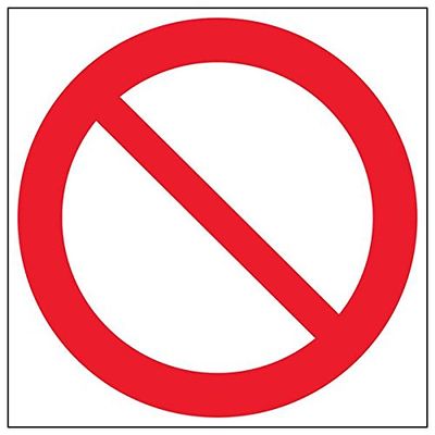 vsafety "Prohibition Logo," Square, (3-Pack), 400 mm x 400 mm, 3