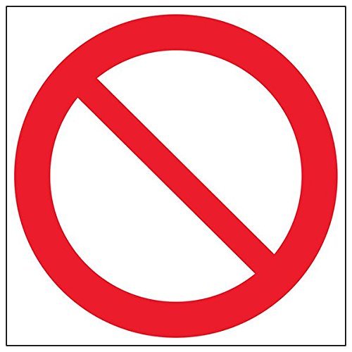 vsafety "Prohibition Logo," Square, (3-Pack), 400 mm x 400 mm, 3