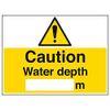 vsafety "Caution Water Depth" Landscape Sign, 3-Pack, 600 x 450 mm view 1