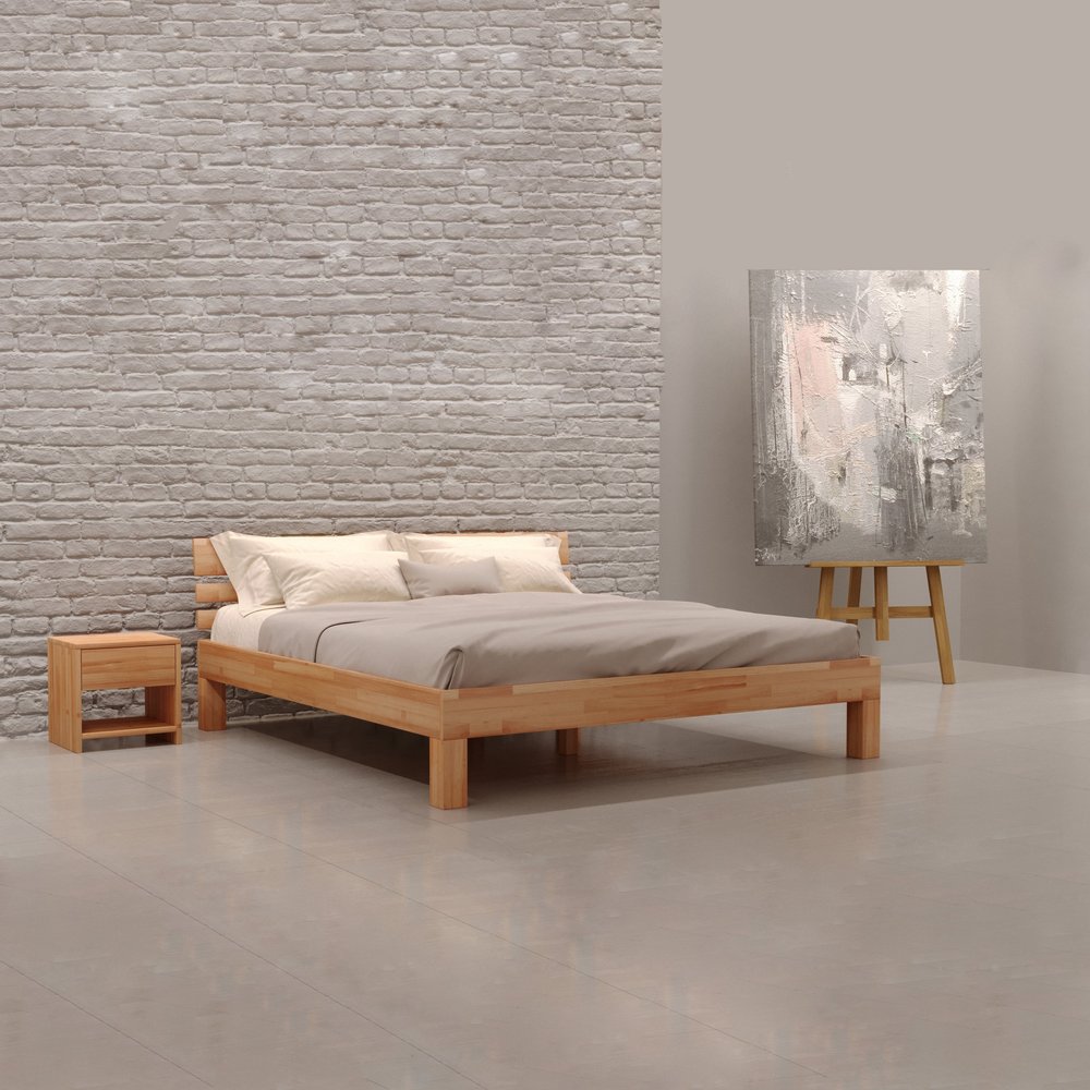 Krok Wood Julia Solid Beech Wood Bed, 180 x 220 cm