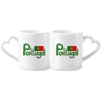 DIYthinker Portugal National Flag Green Pattern Couple Mug Set