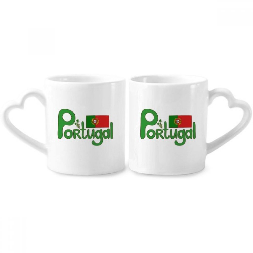 DIYthinker Portugal National Flag Green Pattern Couple Mug Set