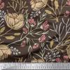 Soimoi 55 GSM Viscose Chiffon Fabric, Floral, 42 in. Wide, Dark Brown view 1