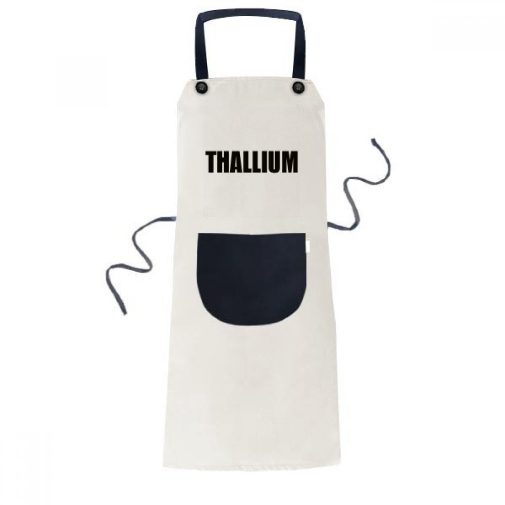DIYthinker Thallium Element Name Chemistry Cooking Kitchen Beige Adjustable Bib Apron with Pockets for Women and Men, Chef, 70 x 67 cm, Black