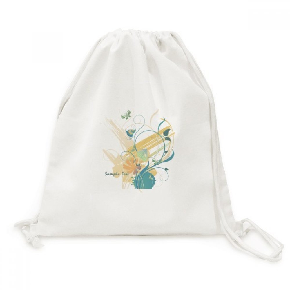 DIYthinker Elegant Butterfly Agricultural Flower Canvas Backpack Travel Shopping Bag