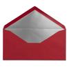 75 DL Envelopes, Dark Red with Silver Metallic Lining, 110 x 220 mm view 3