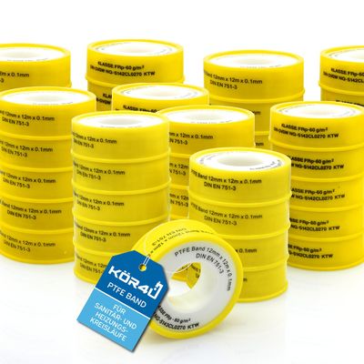 kr4u 50-Pack Teflon Tape, DVGW-Certified PTFE Thread Seal Tape for Gas and Water