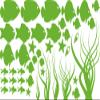 GRAZDesign Bathroom Wall Decal Set: Seashells & Fish, Maritime Decor, Waterproof, 063 Light Green view 1