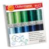Gütermann Rayon No. 40 Machine Embroidery Thread Set, 10 x 200 m, Green and Blue view 1