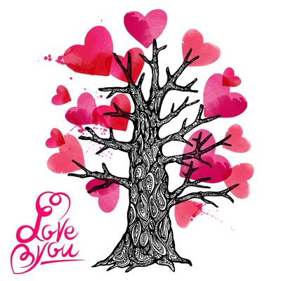 homeBLOCKrocks Love Tree PLEXIGLAS Refrigerator Magnet, 9 x 9 cm