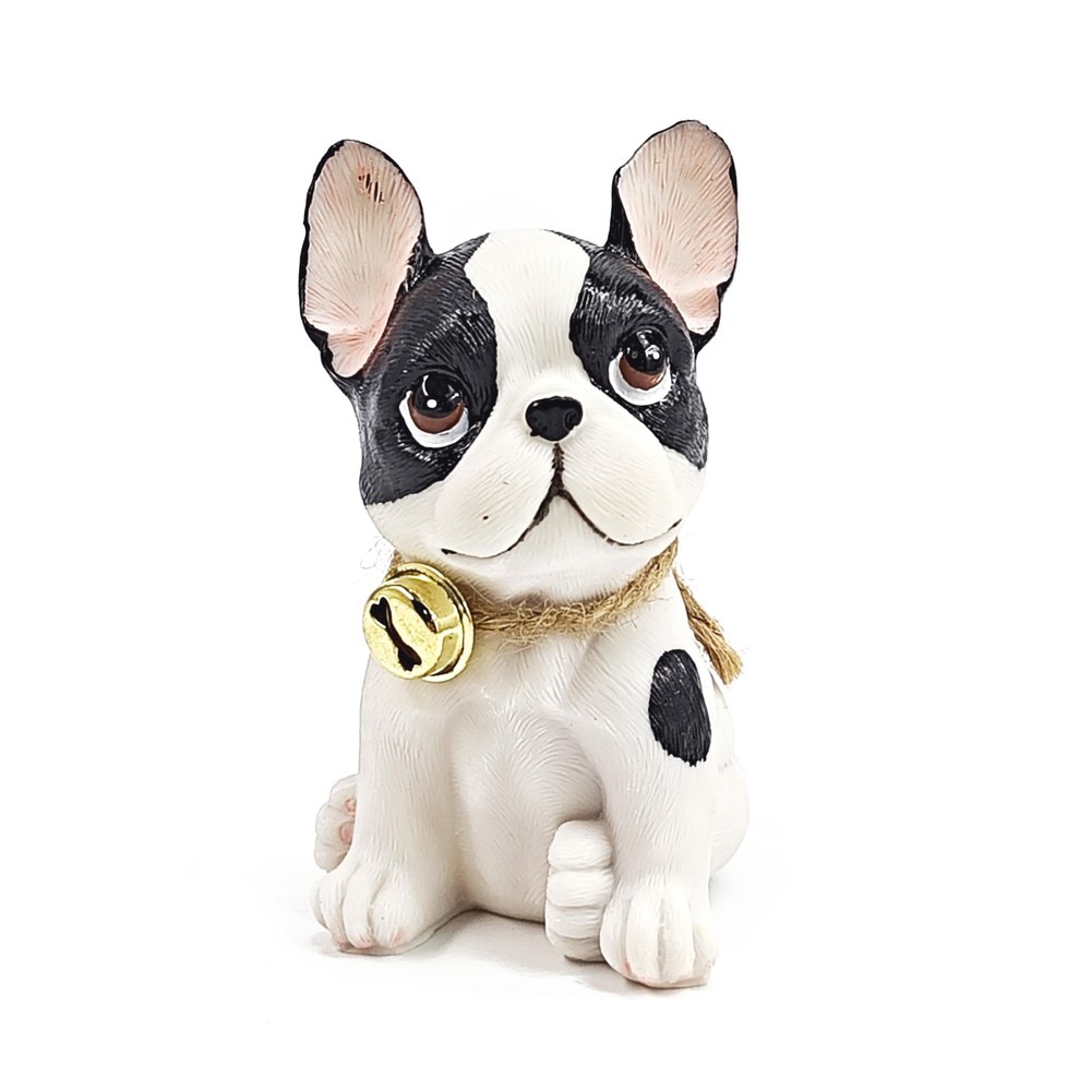ornerx 15.2 cm H Hand-Painted Dog Figurine Statue, Black Beagle, 4.7 x 4 x 6 in, Boston Terrier