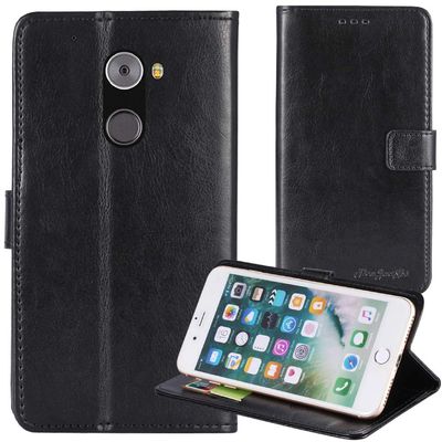 TienJueShi Black Flip Book-Style PU Leather Case for EE Hawk 5-Inch