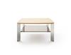 Robas Lund Nelia Coffee Table with Glass Shelf and Stainless Steel-Look Legs view 1