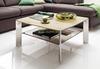Robas Lund Nelia Coffee Table with Glass Shelf and Stainless Steel-Look Legs view 2