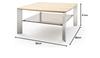Robas Lund Nelia Coffee Table with Glass Shelf and Stainless Steel-Look Legs view 3
