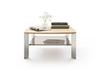 Robas Lund Nelia Coffee Table with Glass Shelf and Stainless Steel-Look Legs view 4
