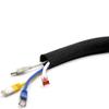 10 m Flexible Braided Cable Sleeve with Hook-and-Loop Closure, Black or Gray, 15–17/20–23/25–30/30–35 mm view 3