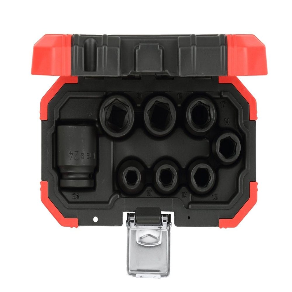 GEDORE red Impact Socket Set 1/2 in, 8-Piece, 10–24 mm