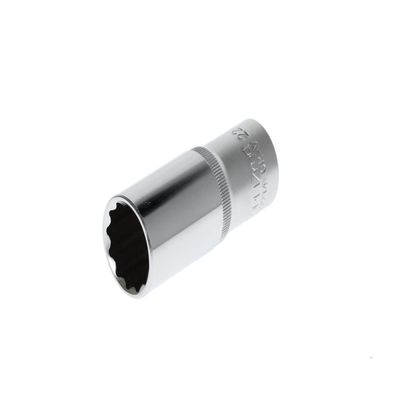 GEDORE red Long 1/2 in. Drive 12-Point Socket, 22 mm, R61102214