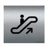 AUA SIGNAGE - Brushed Aluminum Escalator Plaque - 130 x 130 mm view 1