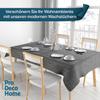 Oilcloth Tablecloth, Linen Embossed, Gray Anthracite, Rectangular 120 x 190 cm view 2
