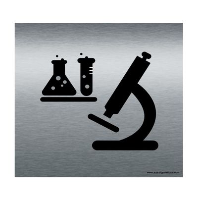 AUA SIGNALETIQUE - Brushed Aluminum Laboratory Plaque - 130 x 130 mm
