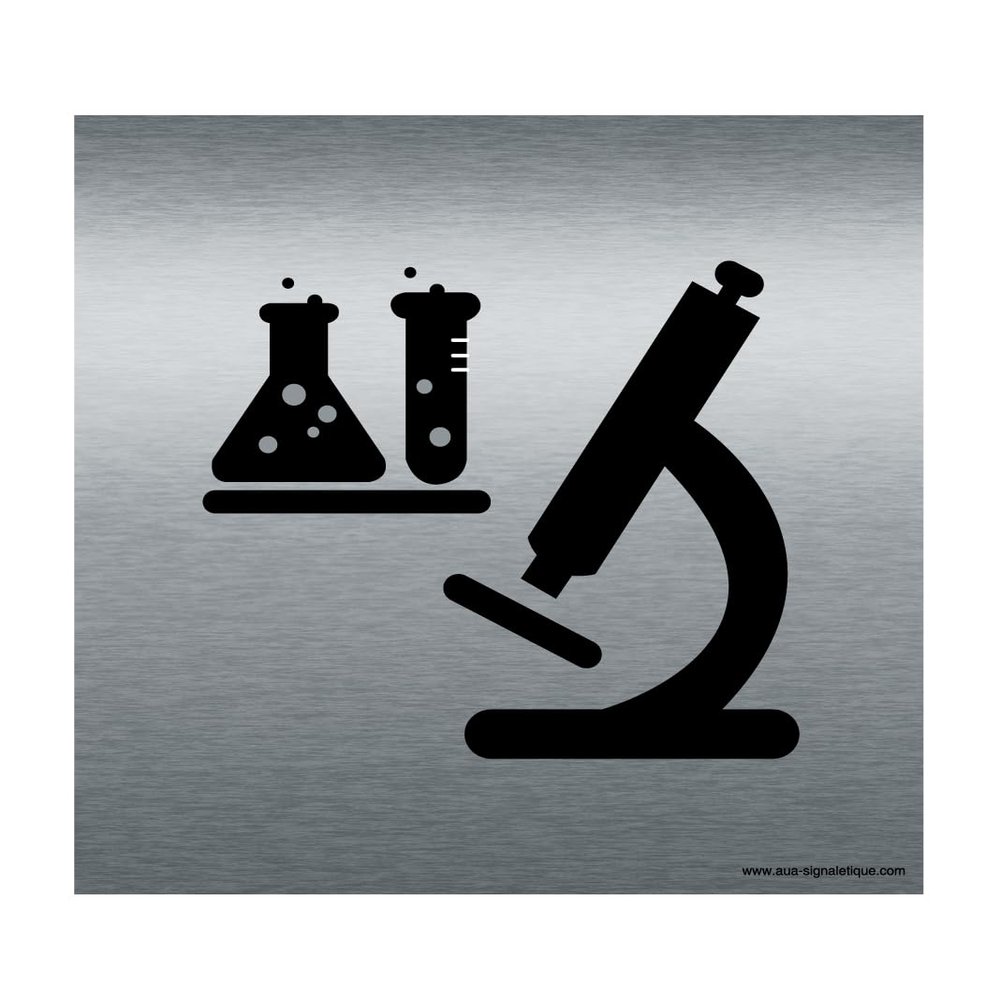 AUA SIGNALETIQUE - Brushed Aluminum Laboratory Plaque - 130 x 130 mm