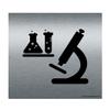 AUA SIGNALETIQUE - Brushed Aluminum Laboratory Plaque - 130 x 130 mm view 1