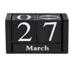 Vintage Wooden Perpetual Desktop Calendar, Black view 1