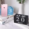 Vintage Wooden Perpetual Desktop Calendar, Black view 2
