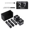 Vintage Wooden Perpetual Desktop Calendar, Black view 3