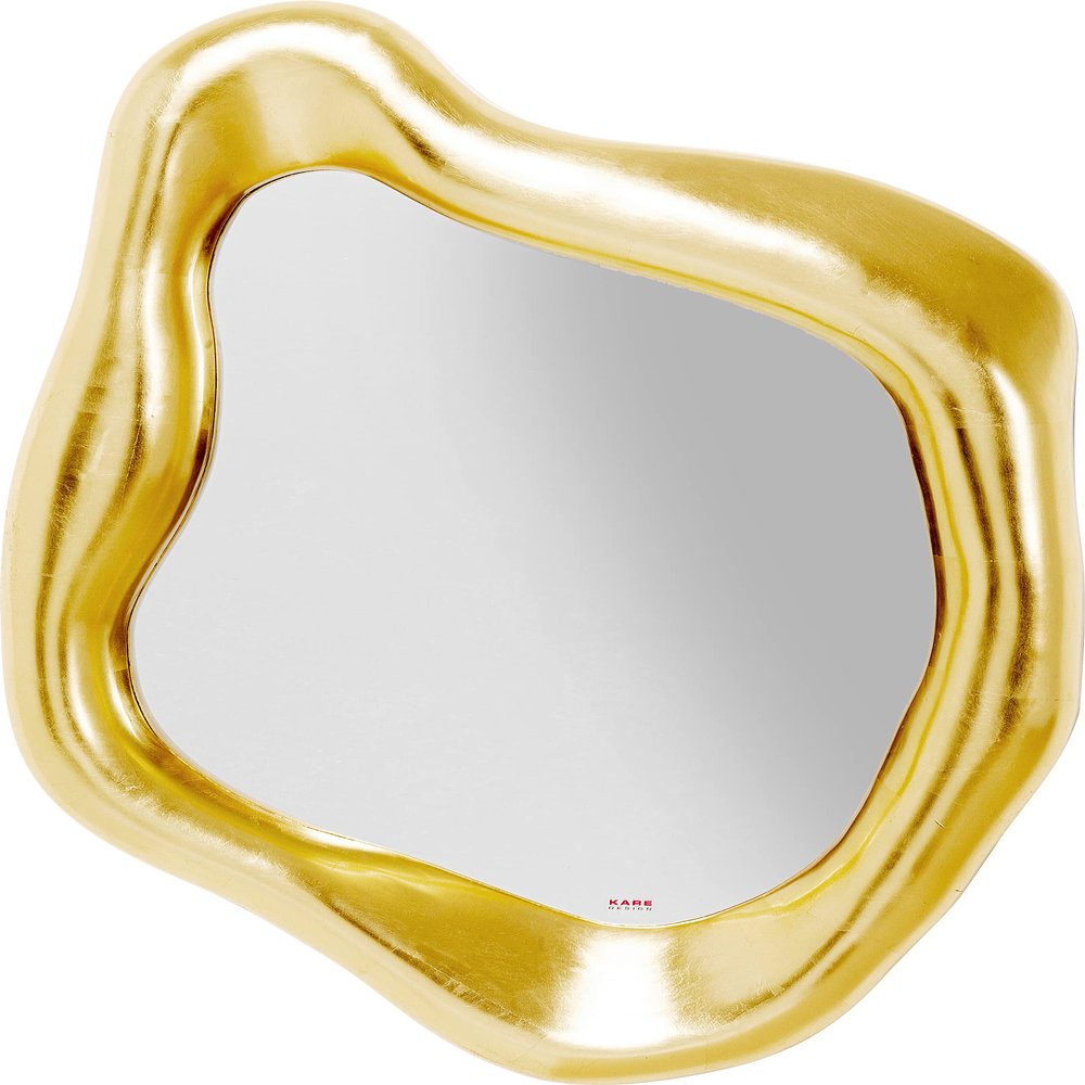 Kare Design Hologram Mirror, Gold, 119 x 76 x 9 cm, Decorative Wall Mirror, Organic Shape