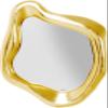 Kare Design Hologram Mirror, Gold, 119 x 76 x 9 cm, Decorative Wall Mirror, Organic Shape view 1