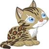 Bambinella Bengal Cat Printed Velour/Flock Iron-On Appliqué – 3 Sizes view 1